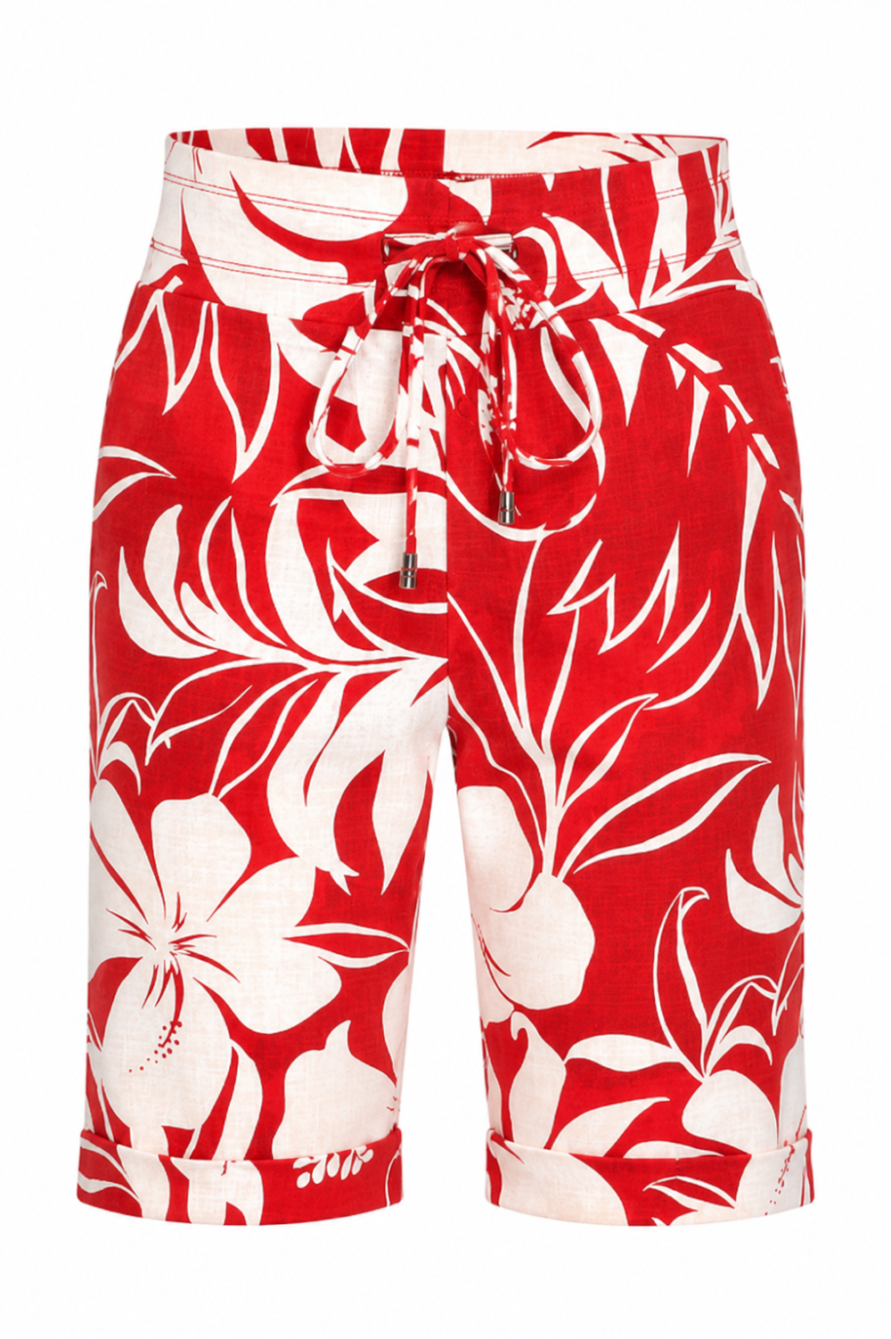Mi Piace - Bermuda Tropical Hibiscus Print - Red