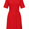 Mi Piace - Dress V Neck - Red