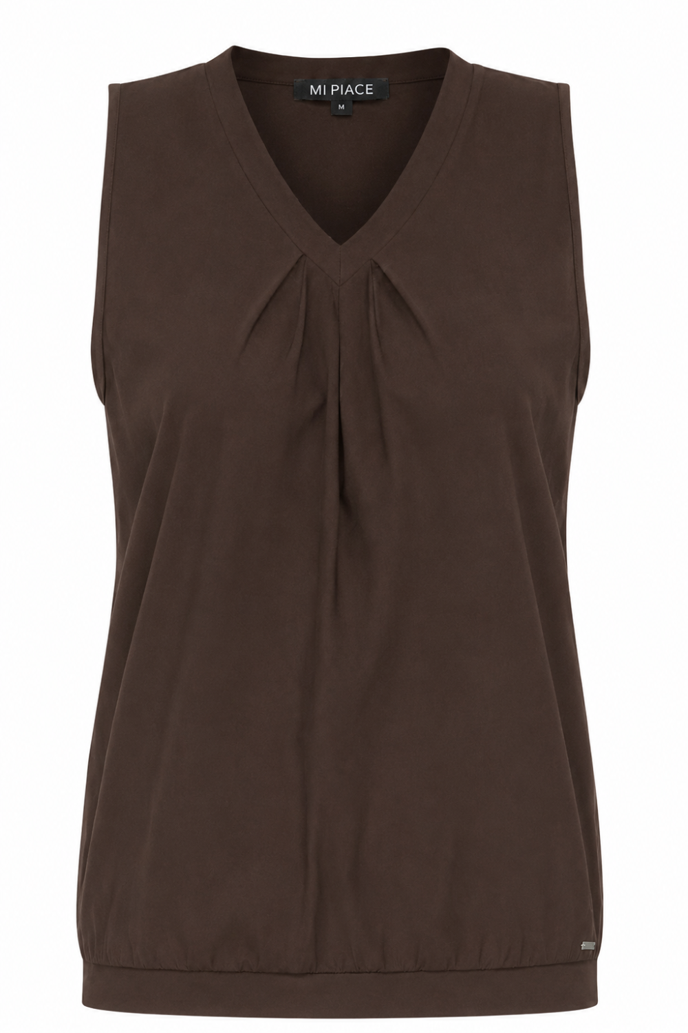 Mi Piace - Top V Neck Pleated - Espresso