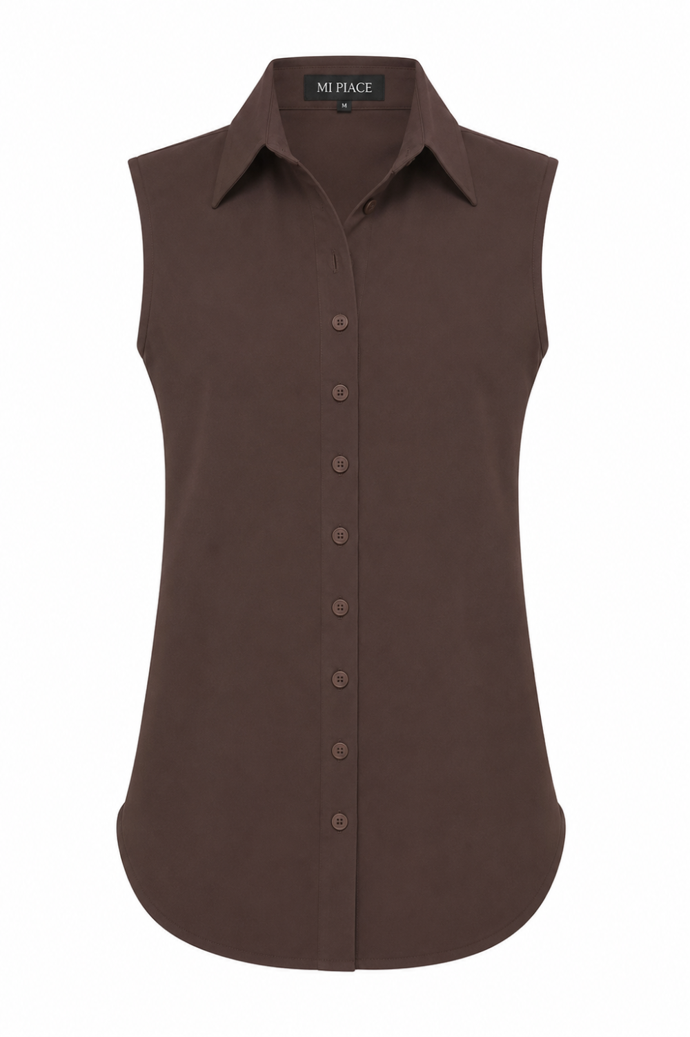 Mi Piace - Blouse Mouwloos - Espresso