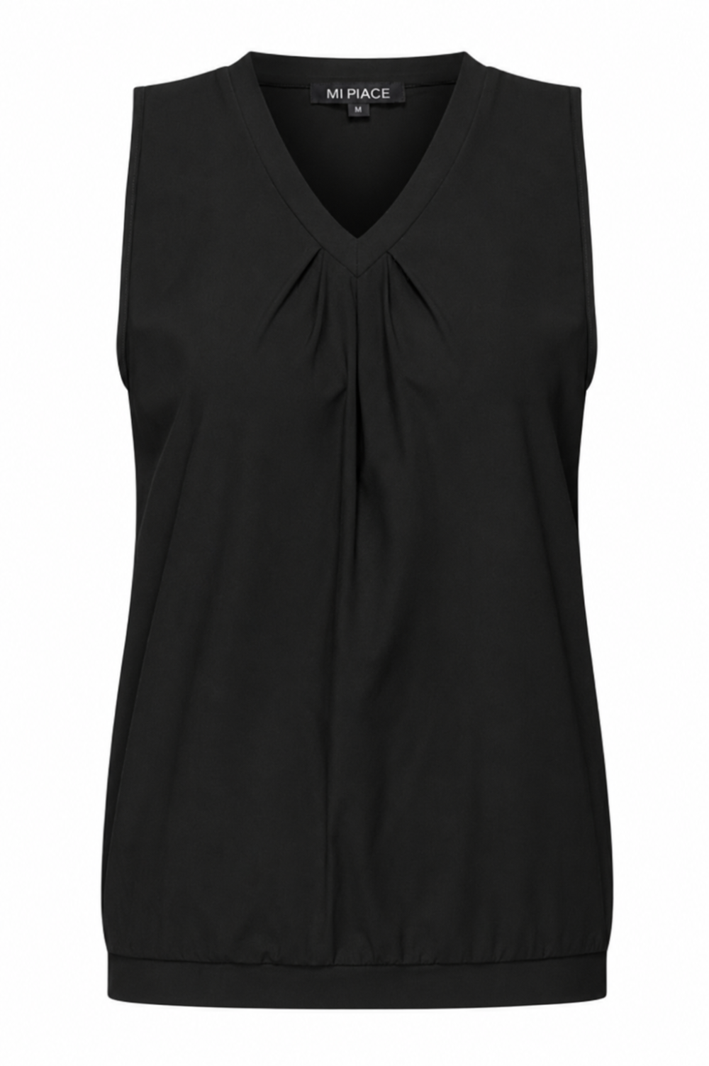 Mi Piace - Top V Neck Pleat - Black