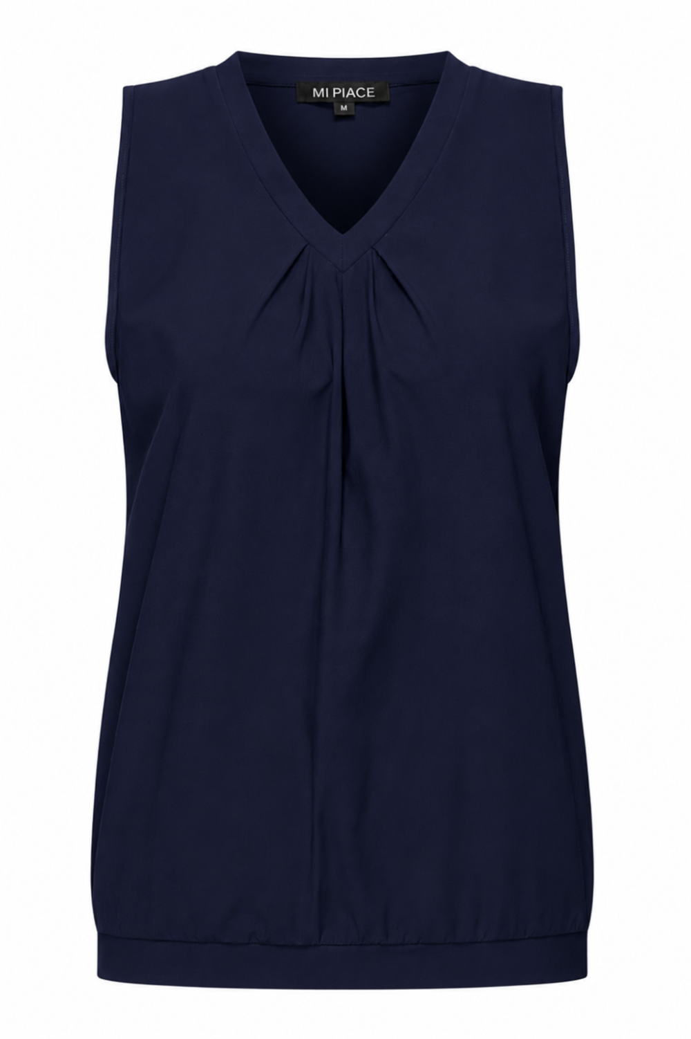 Mi Piace - Top V Neck Pleat - Dark Blue