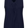 Mi Piace - Top V Neck Pleat - Dark Blue