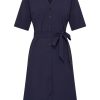 Mi Piace - Dress V Neck - Dark Blue