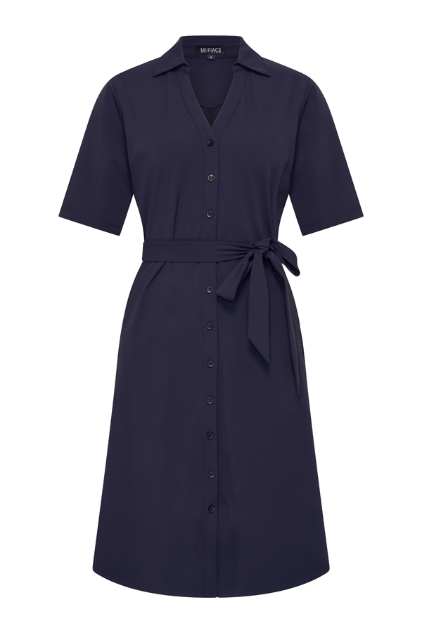 Mi Piace - Dress V Neck - Dark Blue