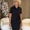 Mi Piace - Dress V Neck - Black