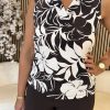 Mi Piace - Top Tropical Hibiscus Print - Espresso 