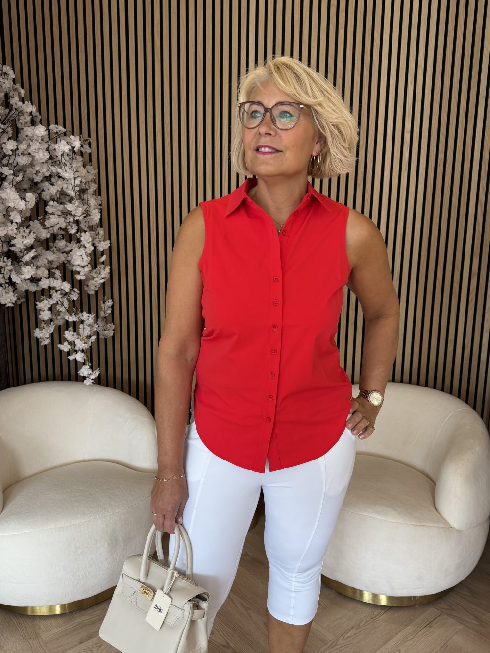 Mi Piace - Blouse Mouwloos - Red