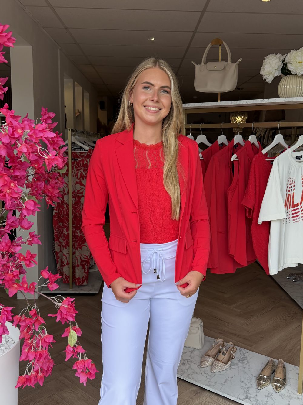 Mi Piace - Blazer Kort Travelstof - Red