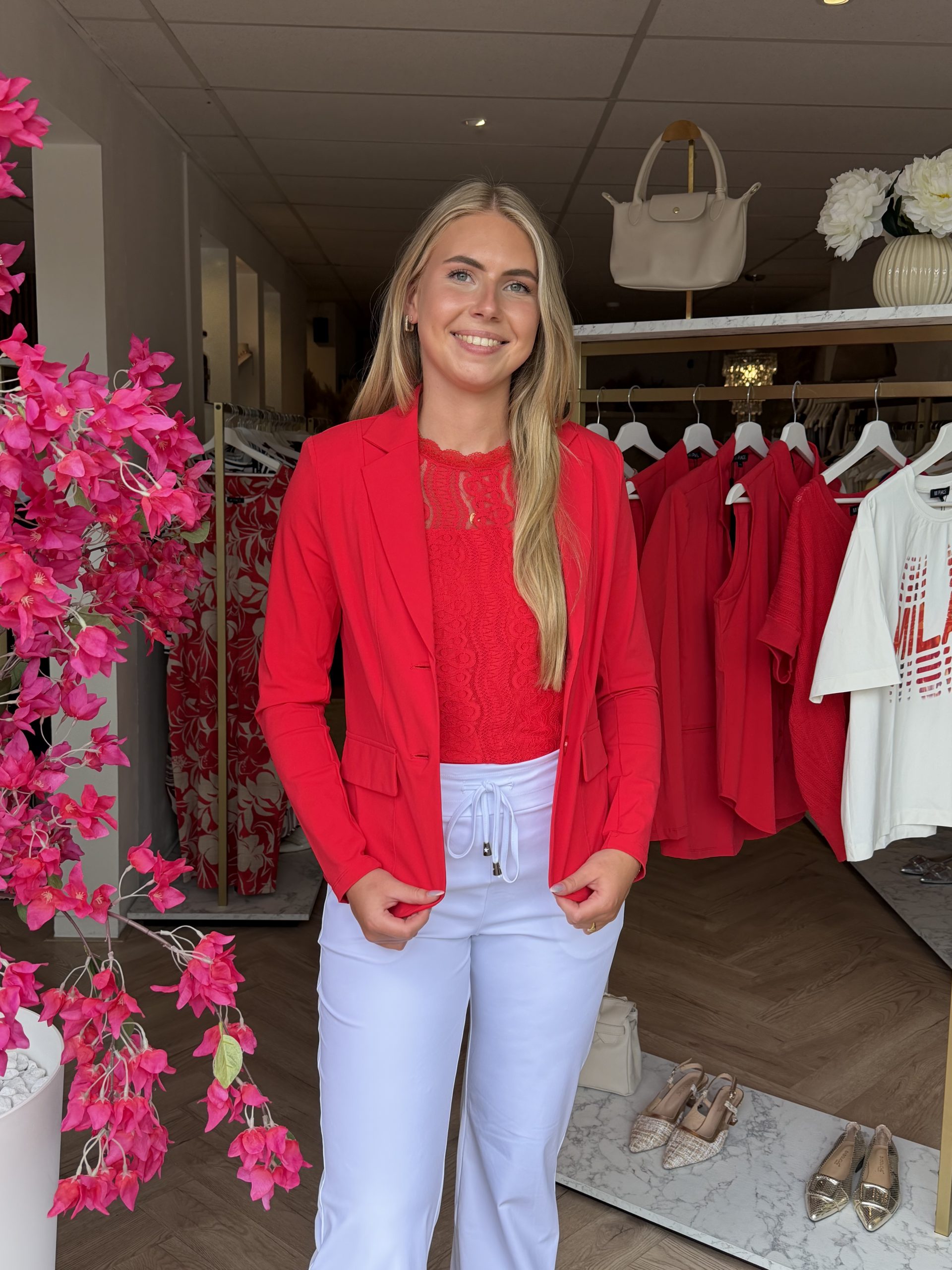 Mi Piace - Blazer Kort Travelstof - Red