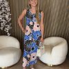 Mi Piace - Singlet Dress Desert Anemone Print - Nautic Blue