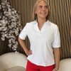 Mi Piace – Polo Top Puff Sleeves – White