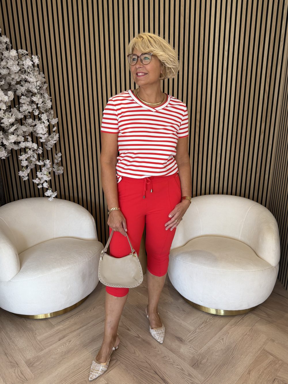 Mi Piace - Broek Capri - Red