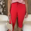 Mi Piace - Broek Capri - Red
