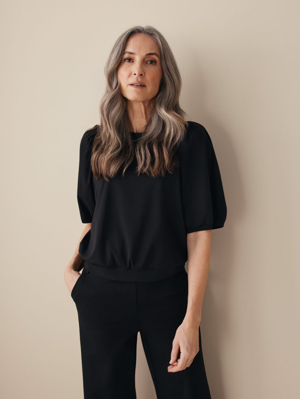 Lady Day - Amie Travelstof Top - Black