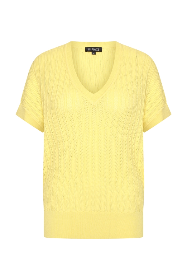 Mi Piace - Pullover Ajour - Lemon Yellow