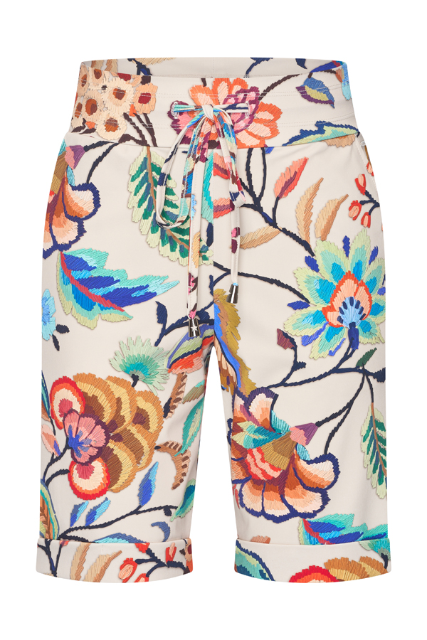 Mi Piace - Bermuda Heavy Embroided Bloom Print - Multicolour