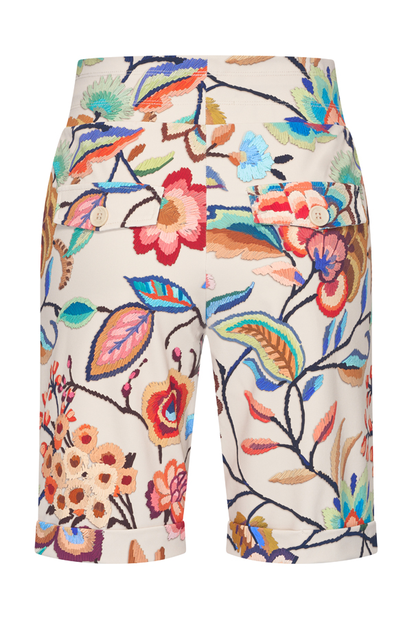 Mi Piace - Bermuda Heavy Embroided Bloom Print - Multicolour
