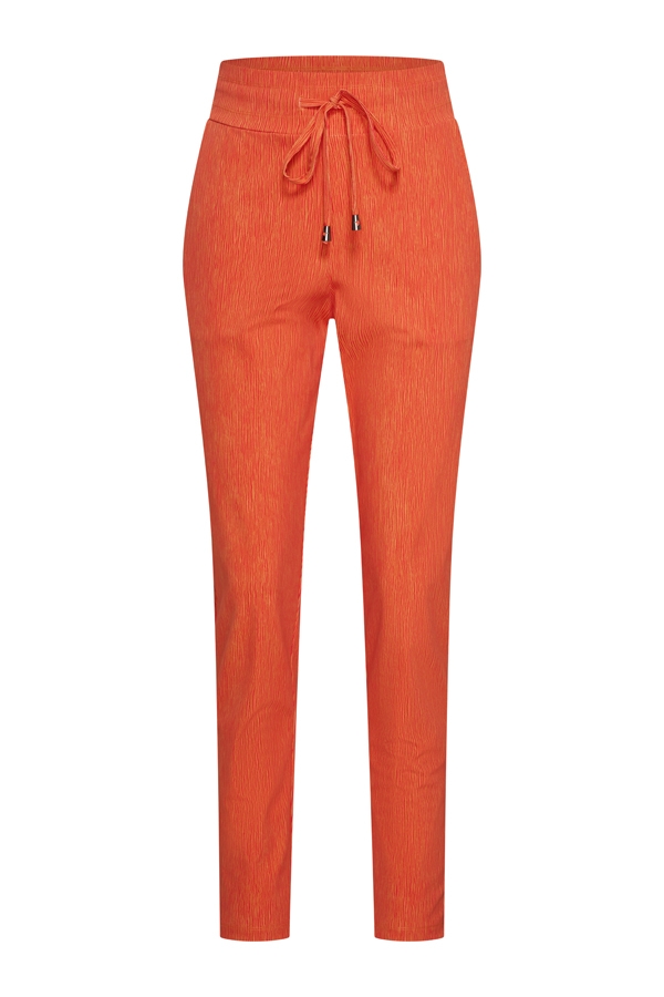 Mi Piace - Skinny Trousers Heavy Structure Print - Orange