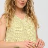 Mi Piace - Top V Neck Pleated Minimal Print - Sweet Pea