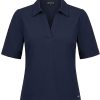 Mi Piace - Polo Top Puff Sleeves - Dark Blue