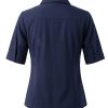 Mi Piace - Polo Top Puff Sleeves - Dark Blue