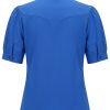 Mi Piace - Polo Top Puff Sleeves - Nautic Blue