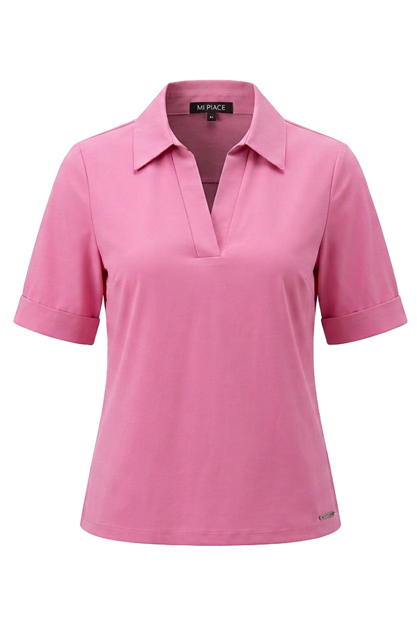 Mi Piace - Polo Top Puff Sleeves - Rose