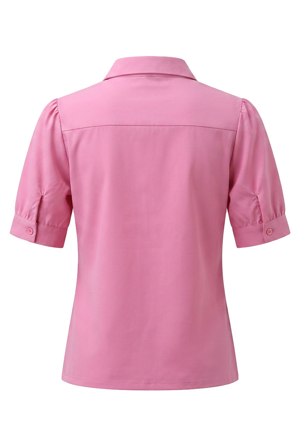 Mi Piace - Polo Top Puff Sleeves - Rose
