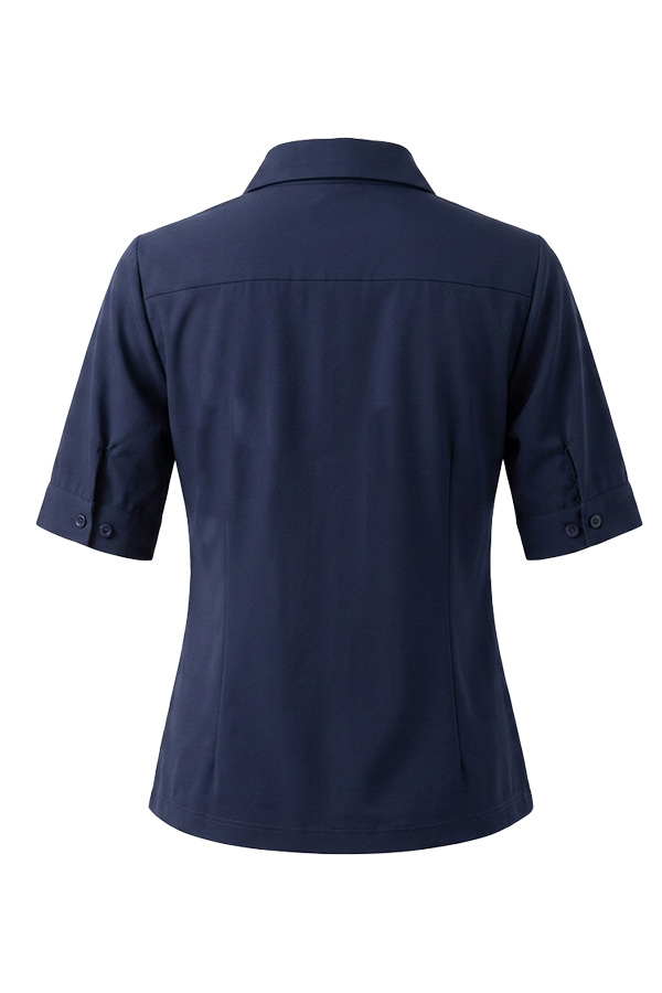 Mi Piace - Polo Top Puff Sleeves - Dark Blue