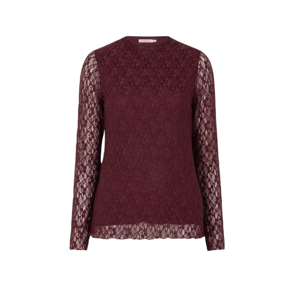 EsQualo - Top l/slve lace - Merlot