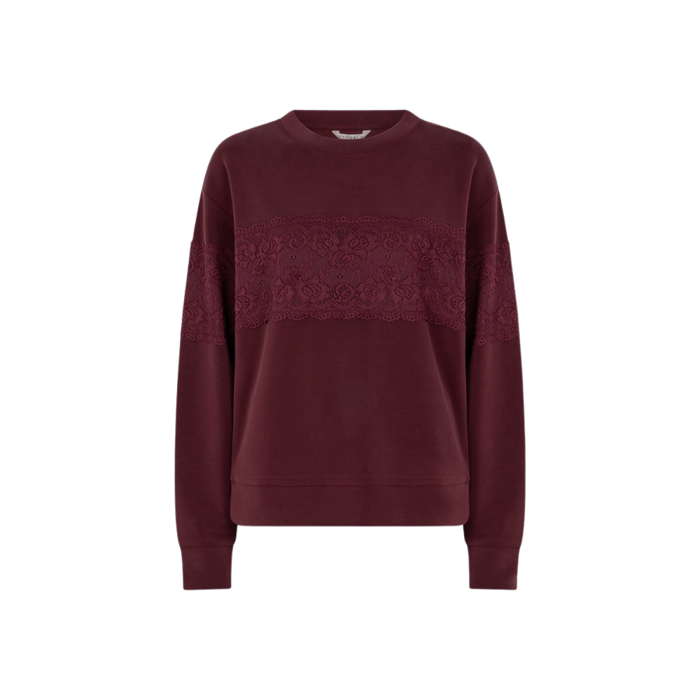EsQualo - Sweater lace Modal - Raspberry