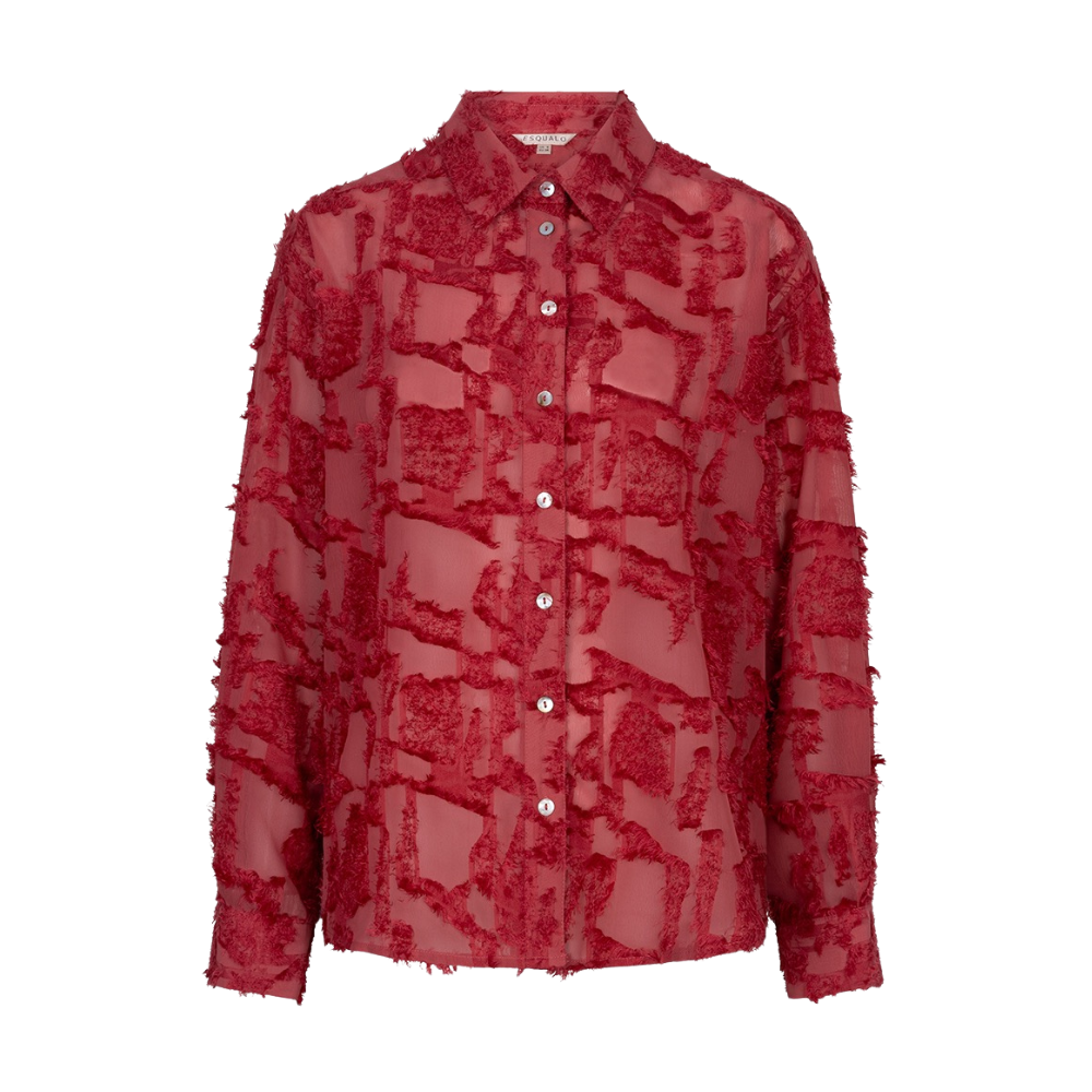 EsQualo - Blouse oversized basic plumetis - Raspberry