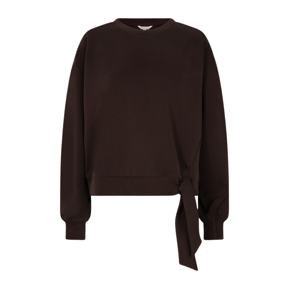 EsQualo - Sweater Modal knot detail - Cacao