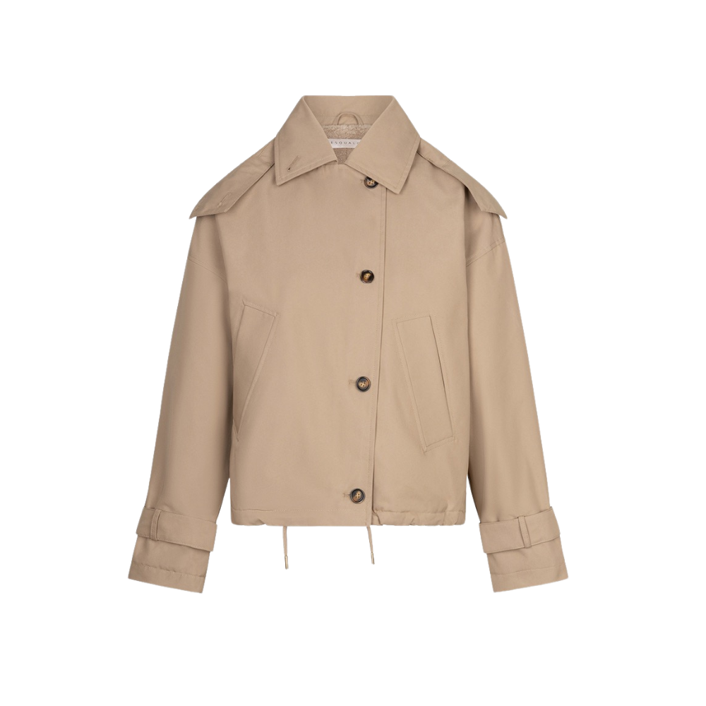 EsQualo - Coat trench short hood - Sand