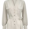 Triple Nine - Blouse cargo pockets and belt - Beige | Morgen in huis!