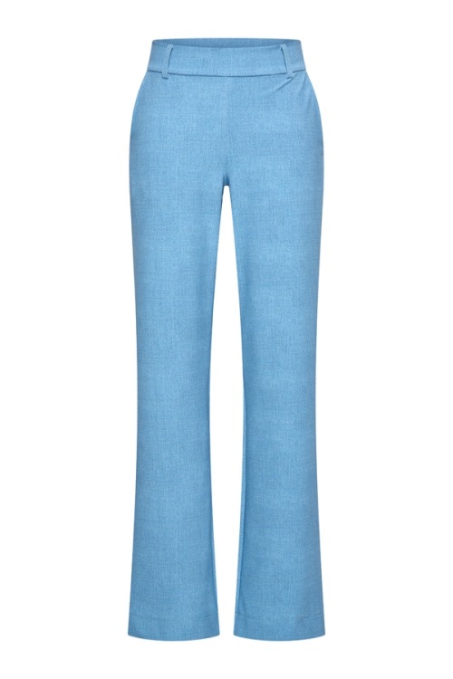 Mi Piace - Trousers Straight Bonded Denim Print - Bleached Denim
