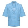 Blazer Short Sleeve Bonded Denim Print - Bleached Denim