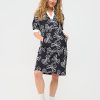 Mi Piace - Polo Dress Puff Bow Print - Dark Blue | Off White