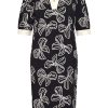 Mi Piace - Polo Dress Puff Bow Print - Dark Blue | Off White
