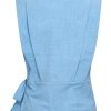 Mi Piace - Top Overslag Denim Print - Bleached Denim