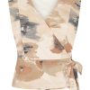 Mi Piace - Top Overslag Monet Print - Beige