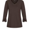 Mi Piace - Top 3/4 Sleeves - Espresso