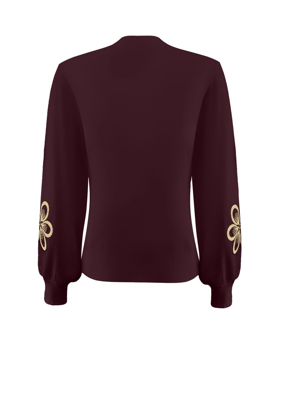 Triple Nine - Sweater Turtle Neck With Flower Embroidery - D.Brown