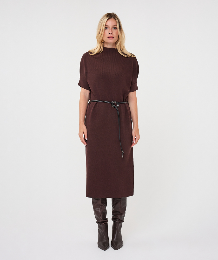 EsQualo - Dress long knit - Cacao