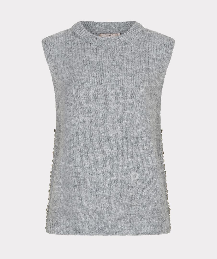 EsQualo - Gilet slv/lss diamonds - Light Grey