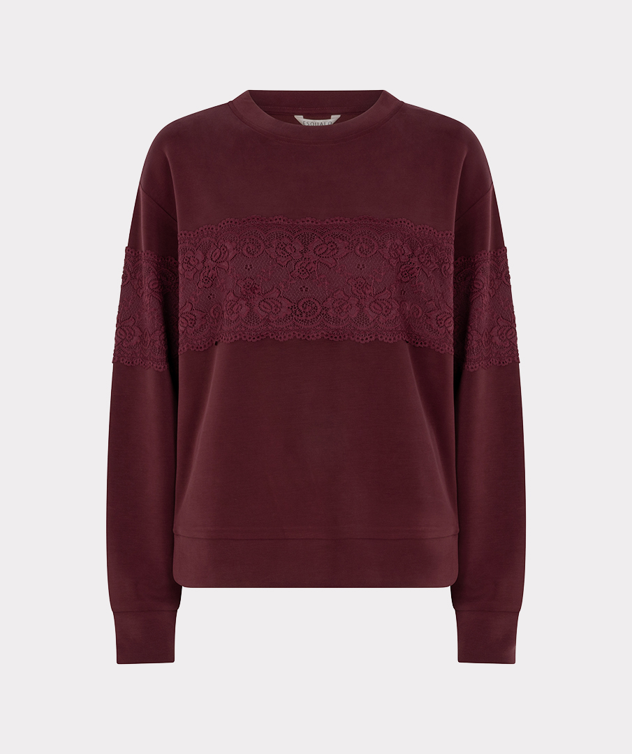 EsQualo - Sweater lace Modal - Raspberry