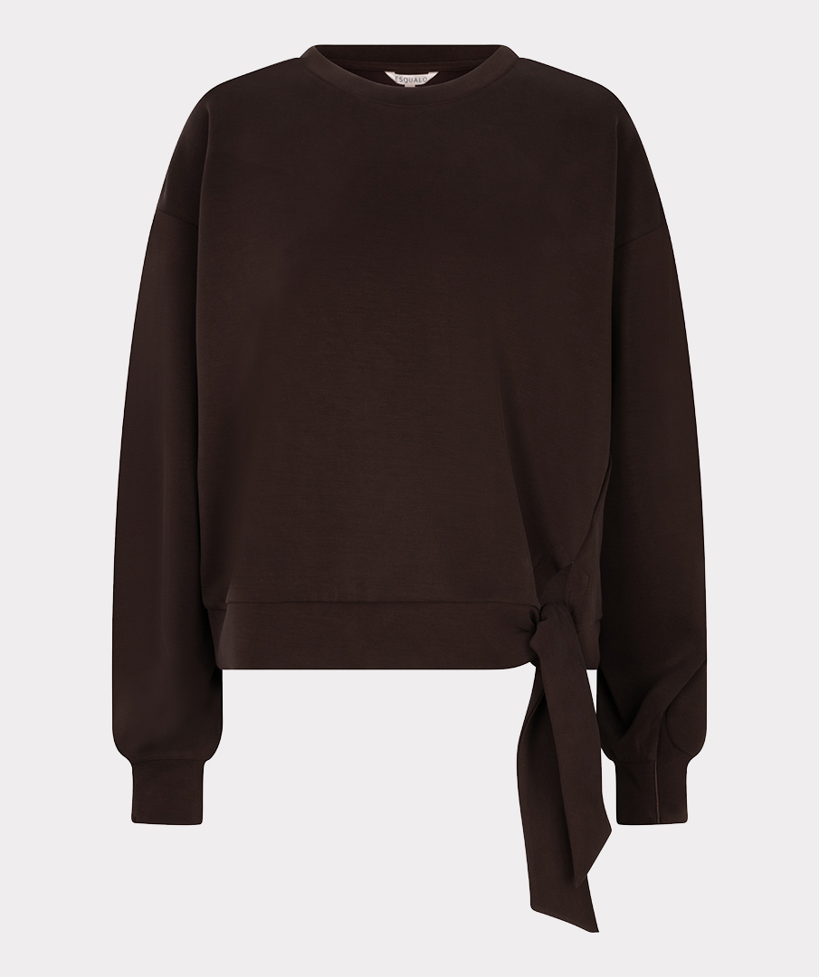 EsQualo - Sweater Modal knot detail - Cacao