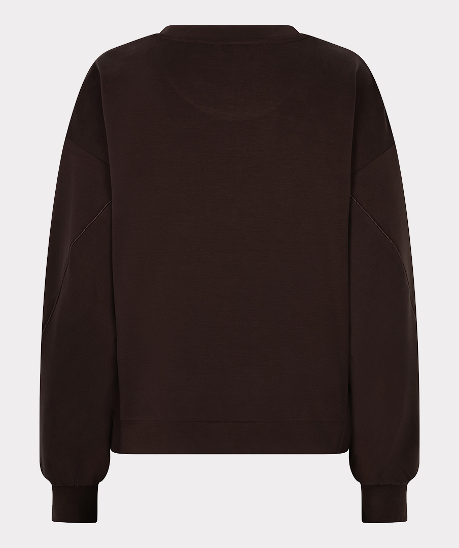 EsQualo - Sweater Modal knot detail - Cacao