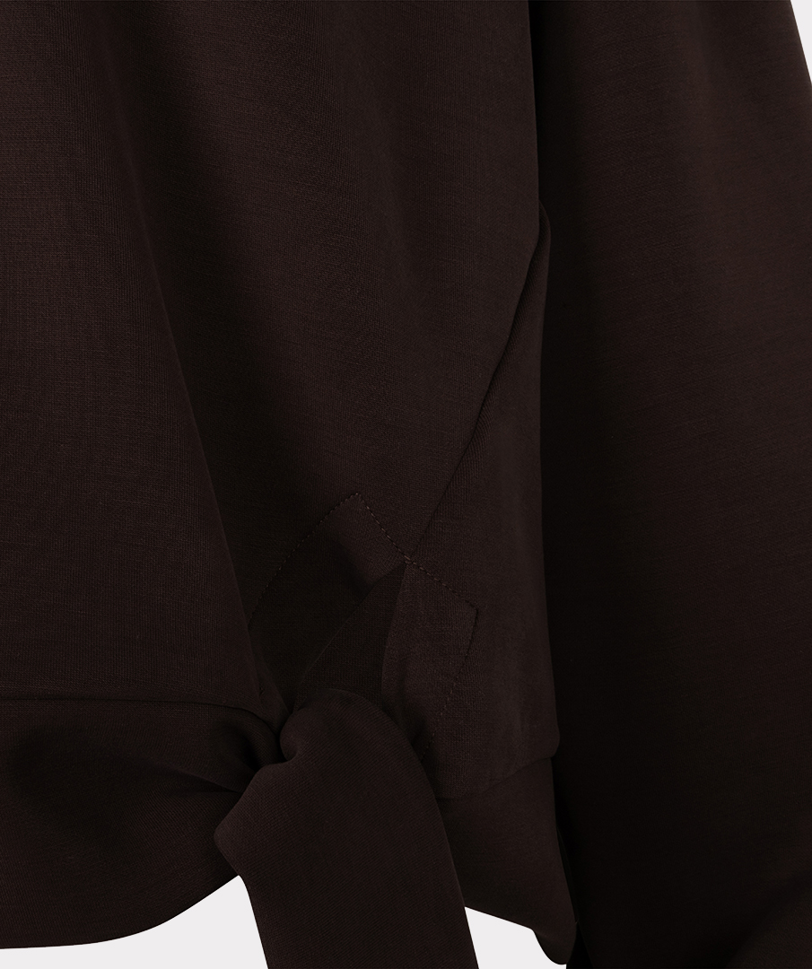 EsQualo - Sweater Modal knot detail - Cacao